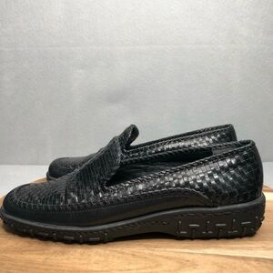 Cole Haan Adrien |Womens Size 9B Black Slide On Woven Casual Loafers F9428 EUC